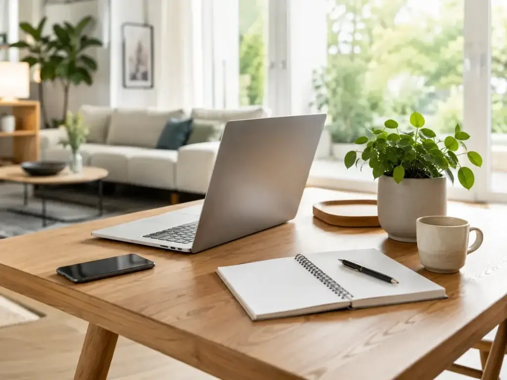 Registreren bij Selecta Wonen via een laptop in een moderne woning